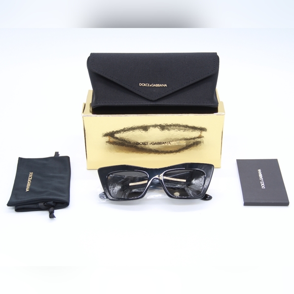 NEW DOLCE&GABBANA SUNGLASSES DG4435 501/87 WOMEN BLACK SQUARE EYEWEAR - Picture 10 of 10